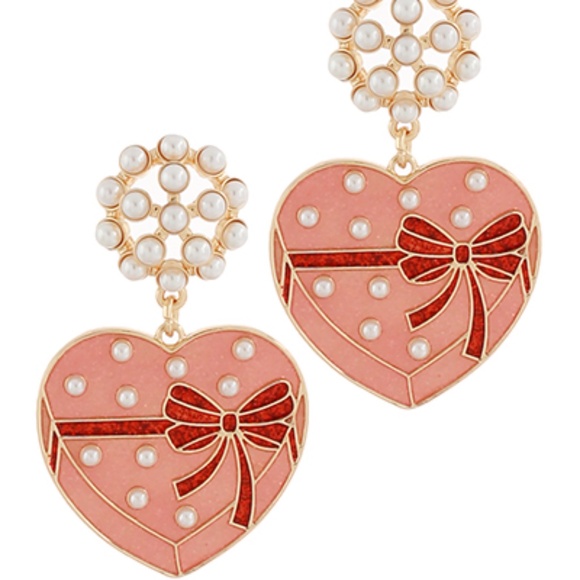 Heart w/Ribbon Earrings